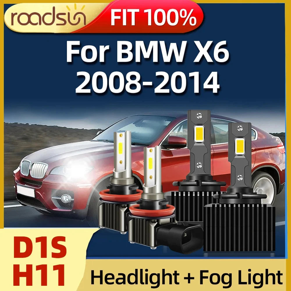 D1S LED Headlights 1:1 Xenon HID 30000Lm Auto Bulbs 110W Car Lamp H11 For BMW X6 2008 2009