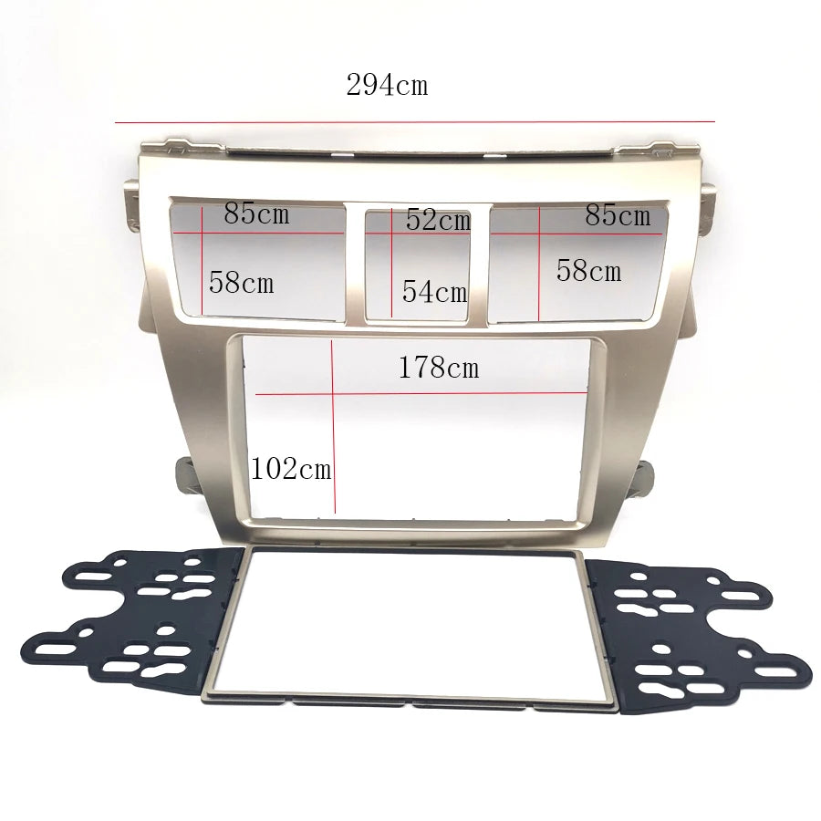 2Din Car CD/DVD Frame Facia Panel Trim for Toyota Vios Yaris Sedan 2007-2012