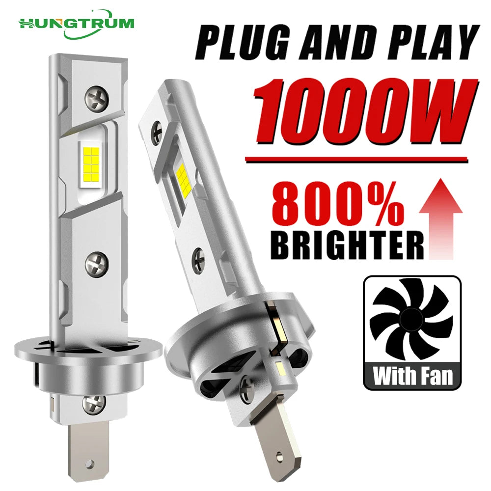 H1 LED Headlight Bulbs CANBUS Lights Mini LH1 LED Hamp 1:1 Size New Wireless H1 Fog Light