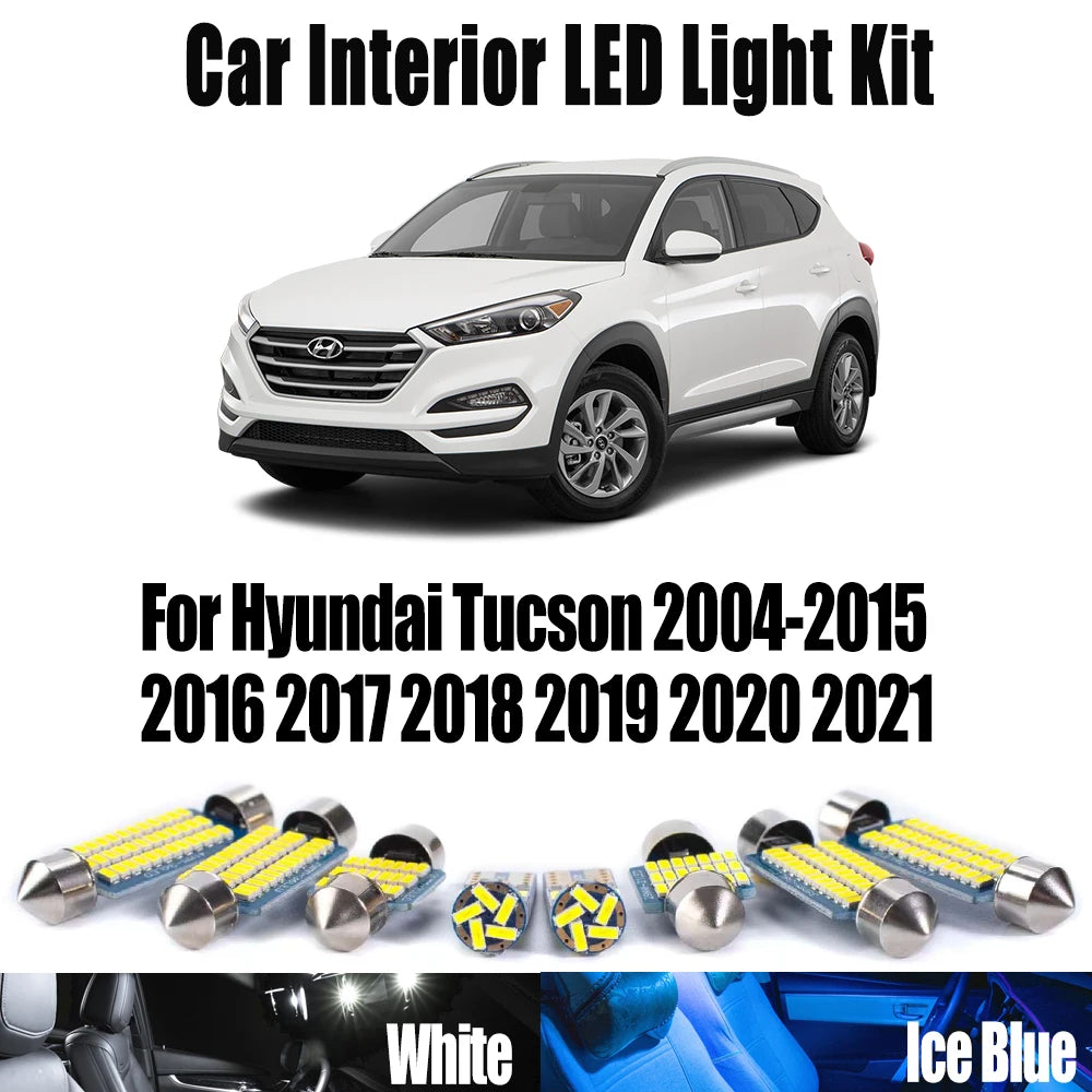 LED Interior Light Kit for Hyundai Tucson 2004- 2019 - Canbus Dome Map Door Trunk Bulbs | AUTOKITSHOP