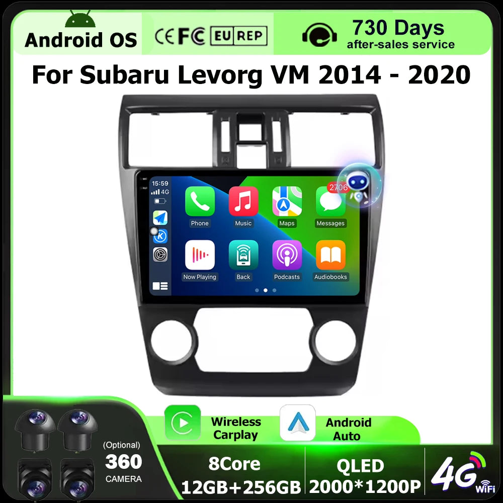 Wireless Carplay For Subaru Levorg VM 2014 - 2020 Android 16 Auto Car Radio Multimedia Vid