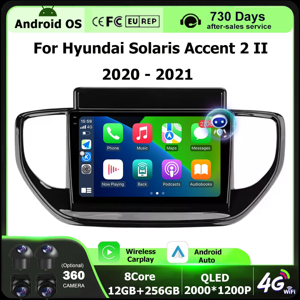 Car Radio Multimedia Video Player GPS Navigation Tools For Hyundai Solaris Accent 2 II 202