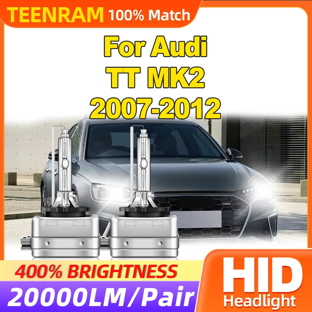 20000LM HID Xenon Headlight 35W Plug And Play LED Lamps 6000K Xenon Light Bulbs For Audi T