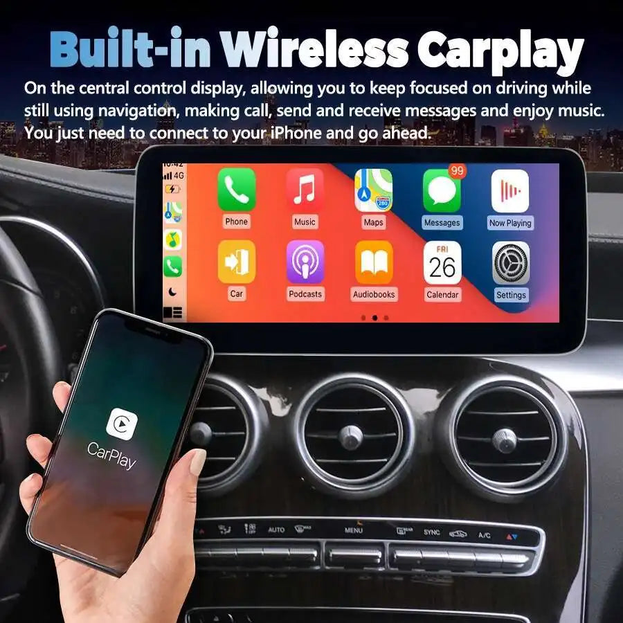 Android Screen Navigation Dashboard For Mercedes Benz C Class W205 C180 C200 C220 C300 C35 | AUTOKITSHOP