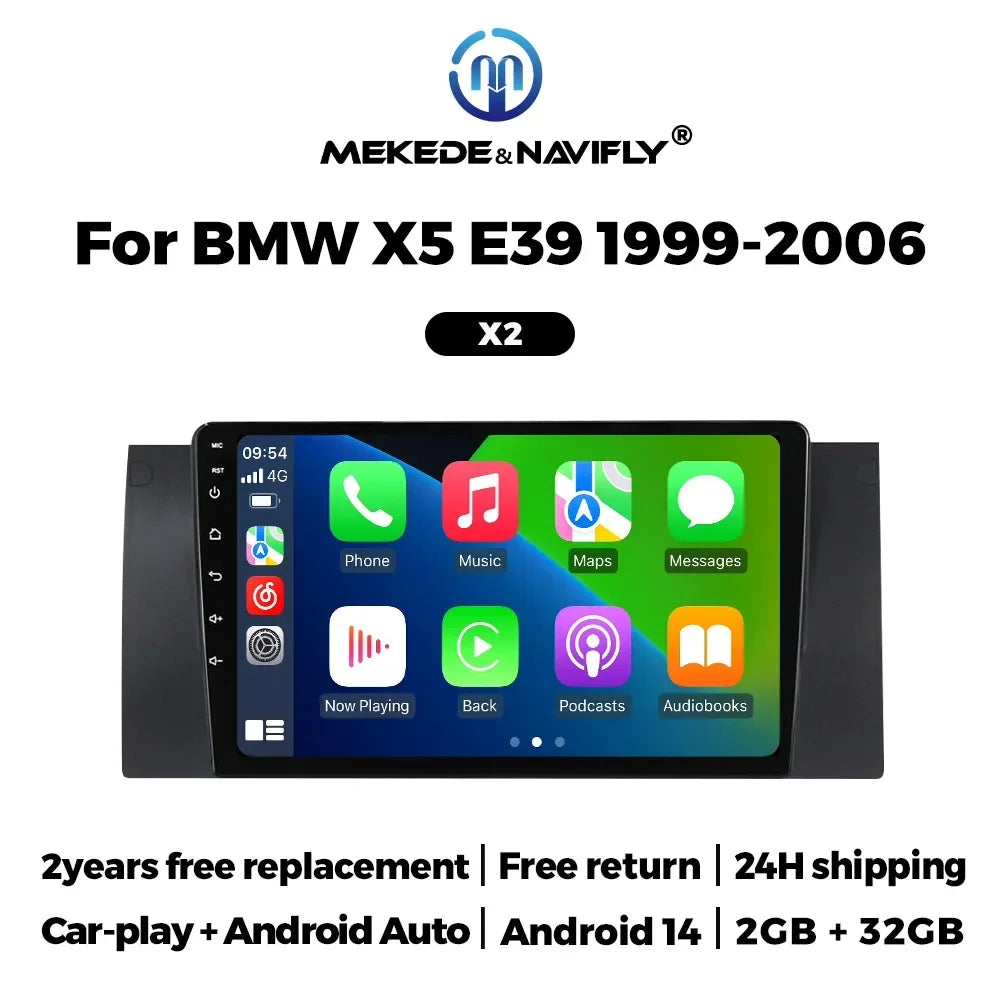 Android 14 Car Radio for BMW 5 E39 1996 - 2003 E53 X5 M5 CarPlay AUTO Multimedia Video Pla | AUTOKITSHOP