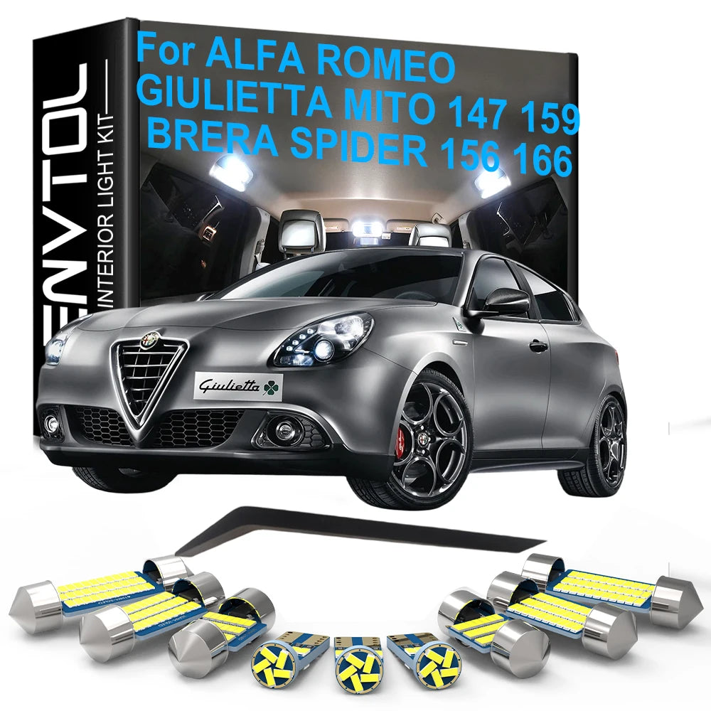 Car Interior LED Lights Canbus for Alfa Romeo Giulietta Mito Brera GT Spider 4C 147 156 15