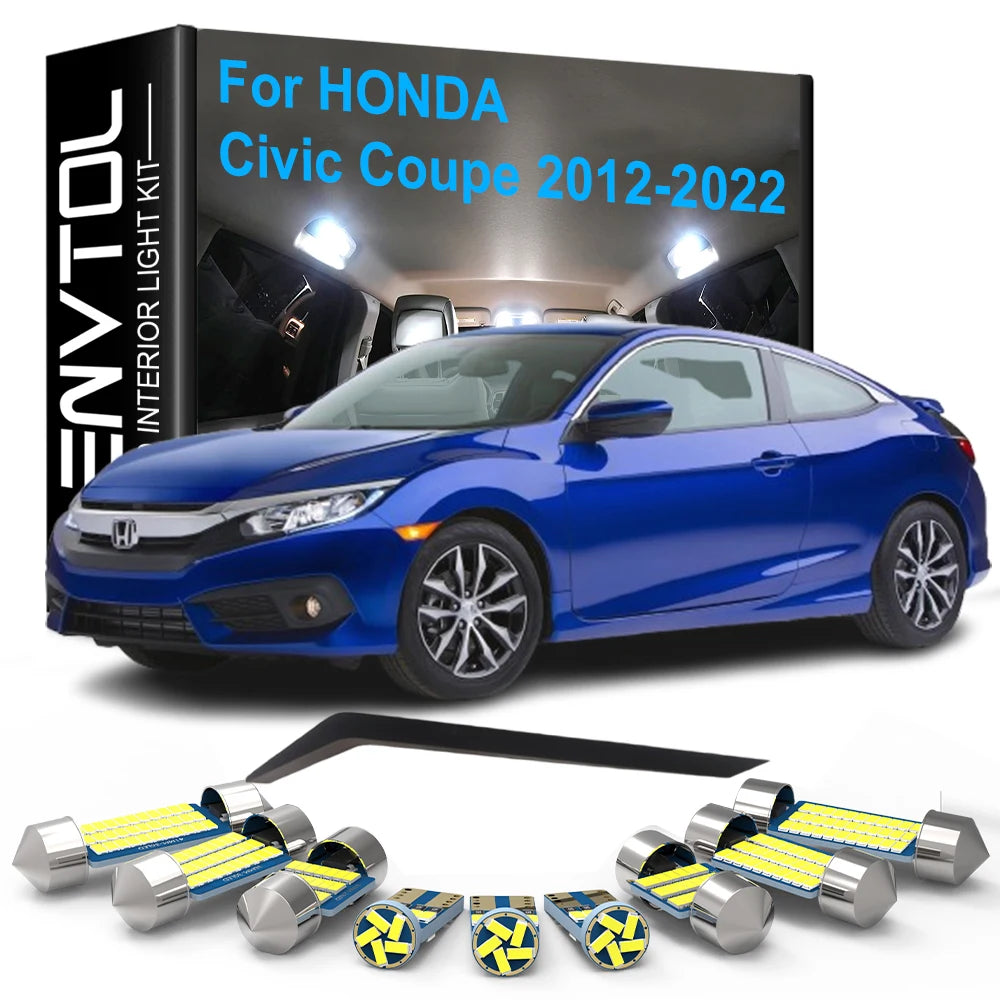 10-Piece LED Interior Light Kit for Honda Civic Coupe 2016-2022 - Canbus Dome Map Door Trunk Bulbs | AUTOKITSHOP