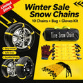 Off Road Winter Anti Slip Tire Chains 10PCS Snow Wheel Bands Anti Skid Safety Gear Fit Motorcycl - Automotive LED Light