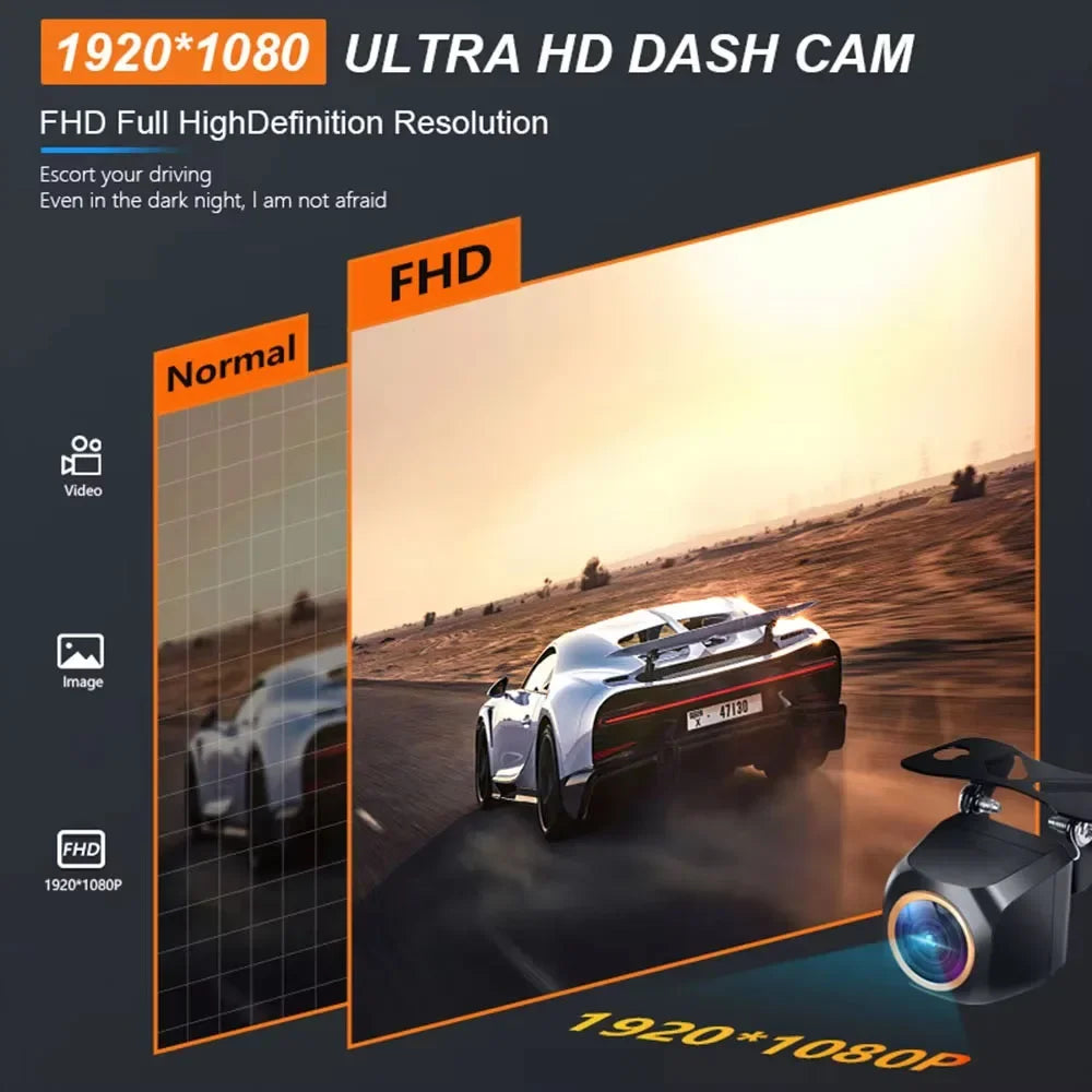 AHD 1920x1080P Car Rear View Camera 200° for Fisheye Golden Lens Full HDR Night Vision Veh