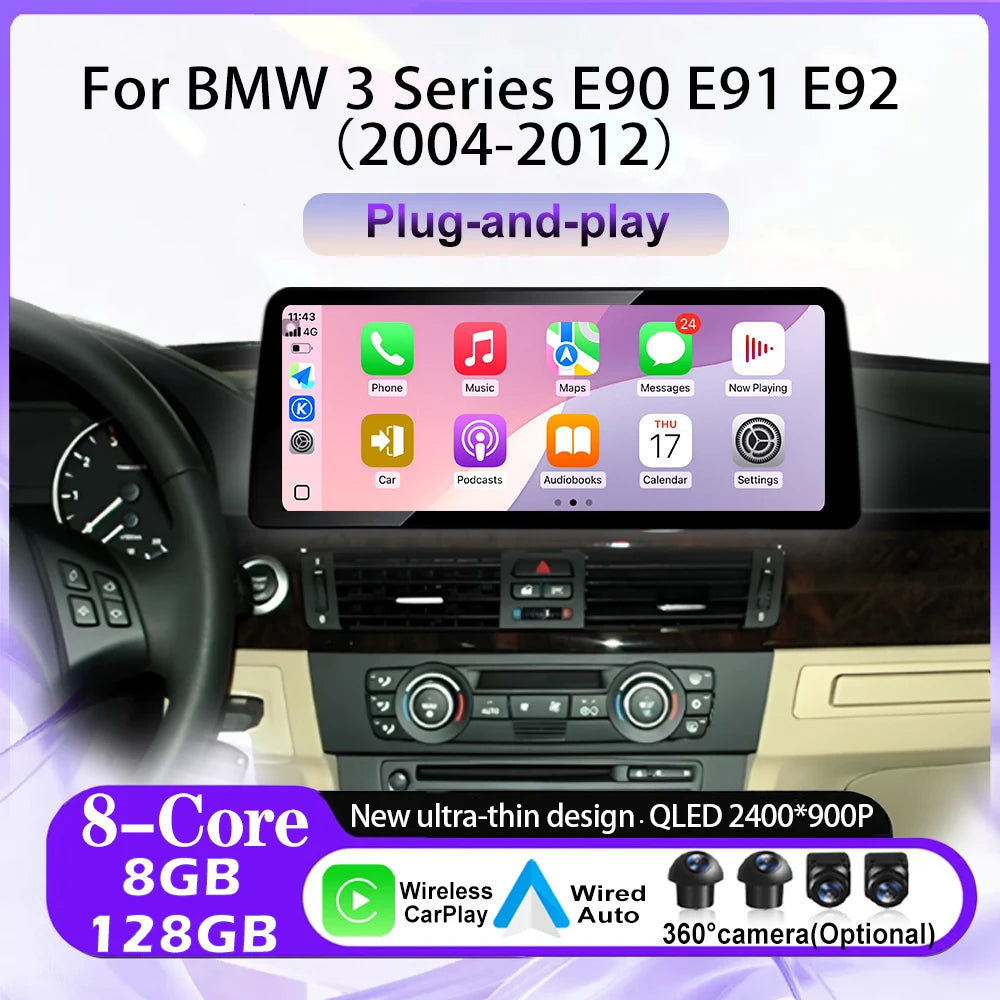 Wireless Carplay DSP For BMW 3 Series E90 E91 E92 2004-2008 2009-2012 CCC CIC System Andro