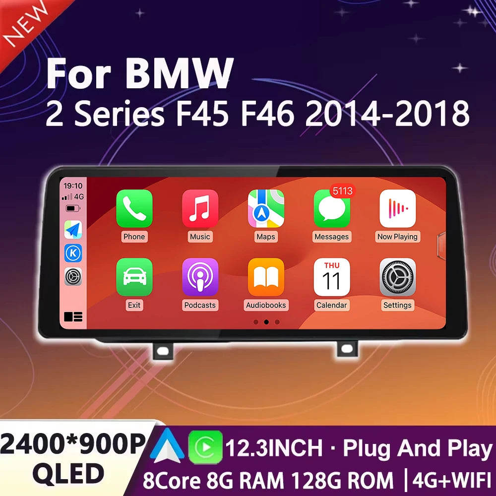 Car Radio Android 14 for BMW 2 Series F45 F46 2014-2018 NBT EVO System Video Multimedia Pl | AUTOKITSHOP