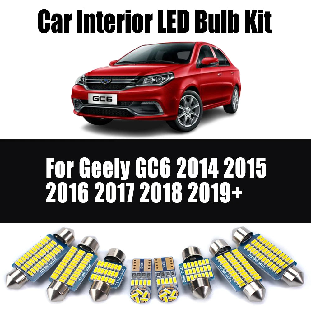 10-Piece LED Interior Light Kit for Geely GC6 - Canbus Error-Free Bulbs | AUTOKITSHOP