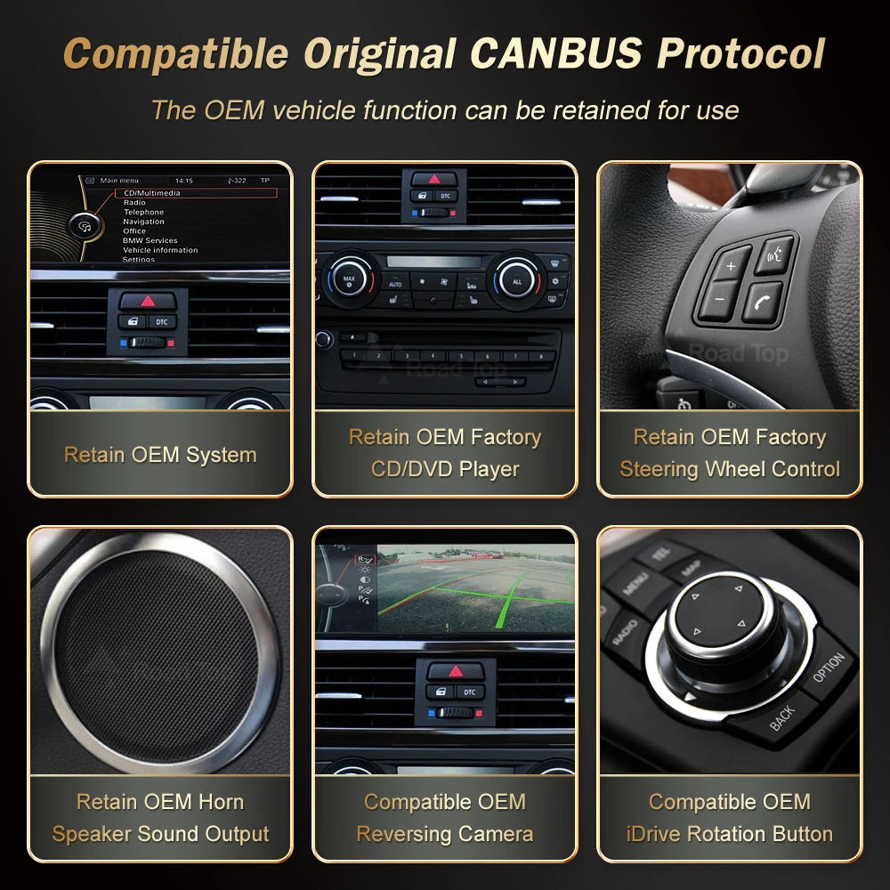 8.8'' Wireless RoadTop CarPlay Android Auto For BMW Series 3 5 E90 E91 E92 E93 E60 E61 CCC