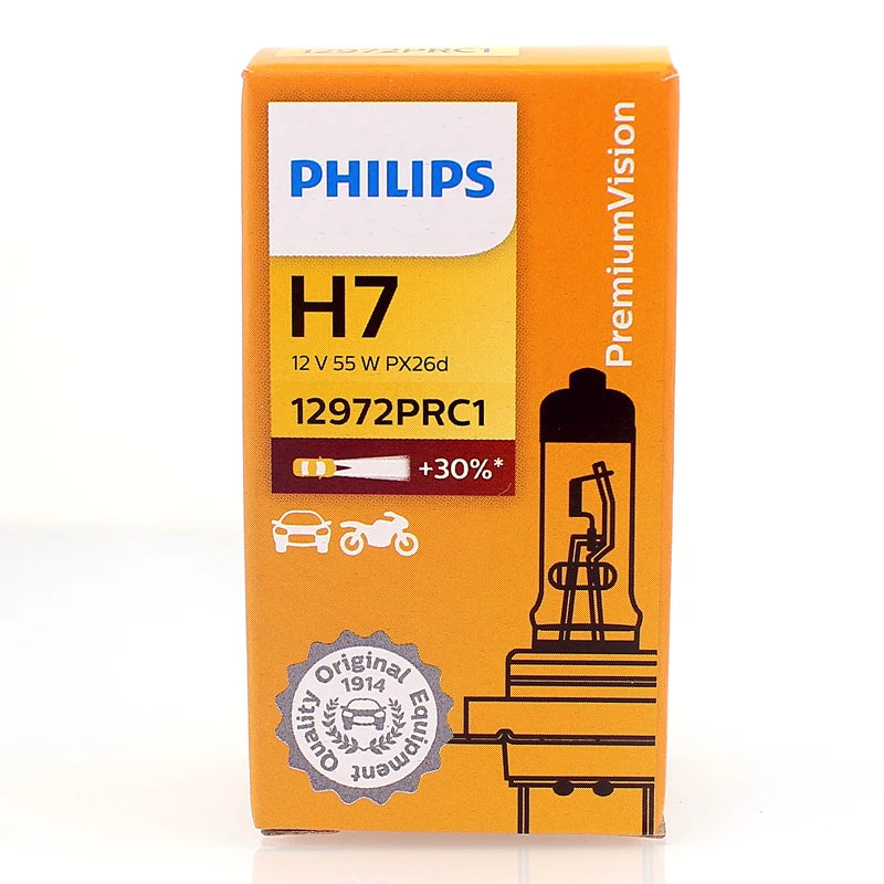 Philips Vision H7 12V 55W PX26d +30% Brighter Original Light Car Halogen Headlight Auto Ge
