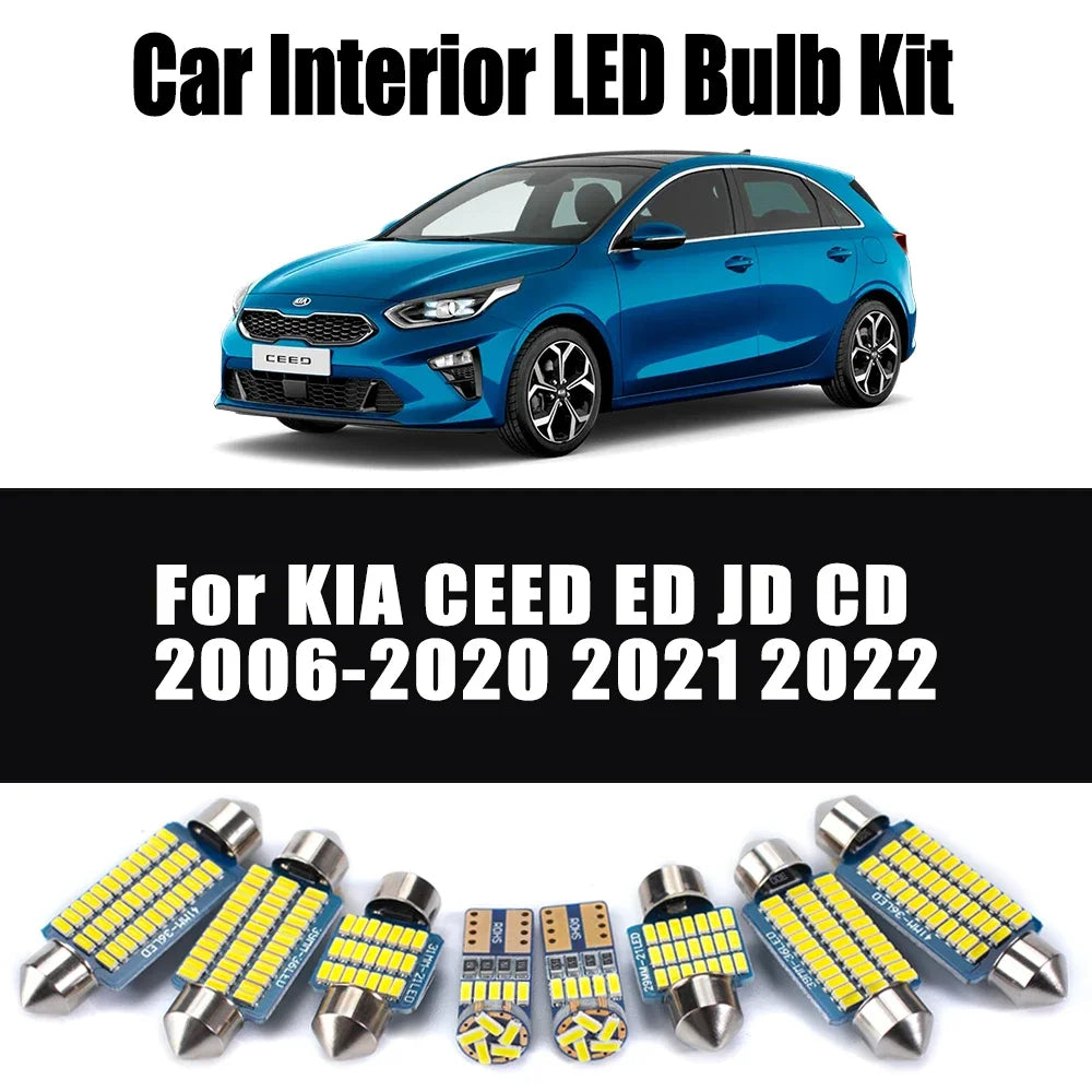 LED Interior Light Kit for KIA CEED ED JD CD 2006-2022 - Canbus Dome Map Door Trunk Bulbs | AUTOKITSHOP