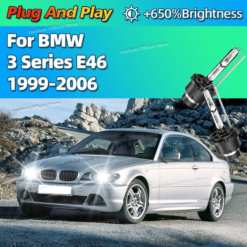 HID D2S 35W Xenon 6000K Auto Lamp Car Headlight Bright Upgrade For BMW 3 Series E46 1999-2