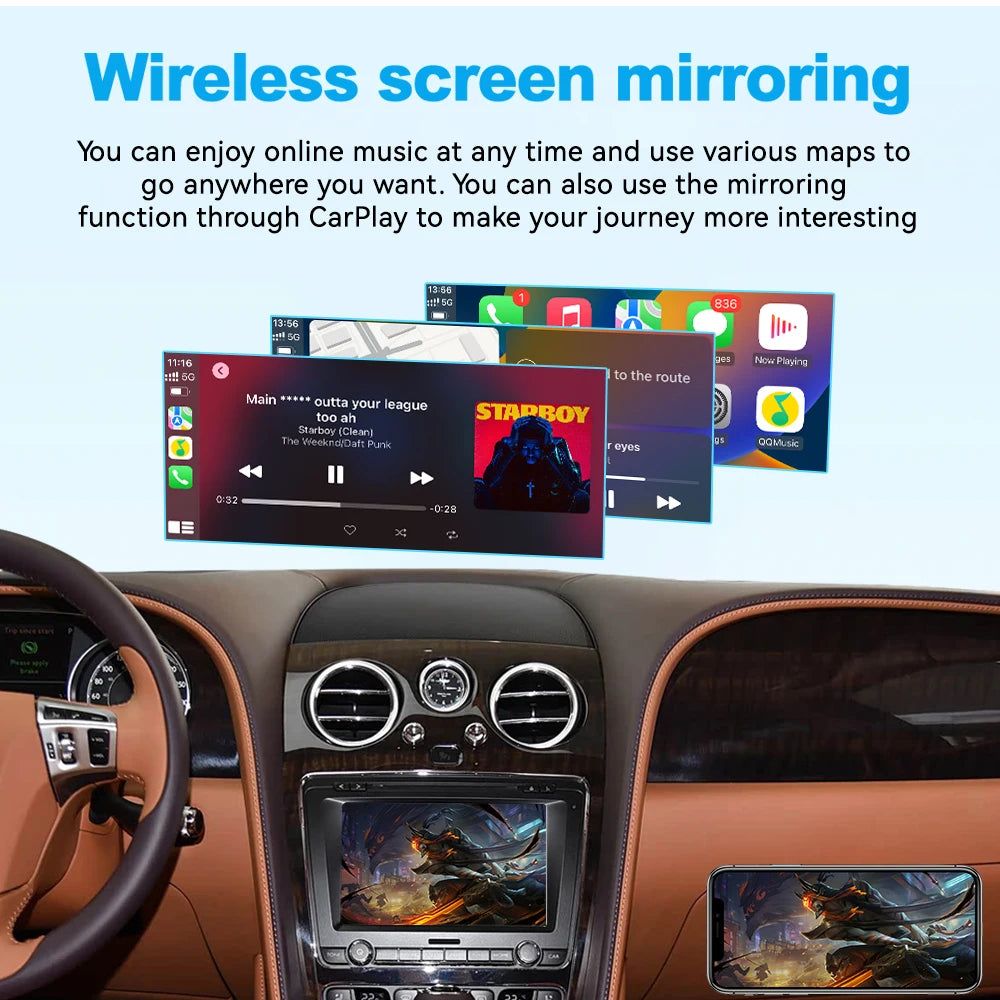Wireless CarPlay Interface for Bentley Flying Spur Continental 2012-2017 - Android Auto Mirroring Retrofit