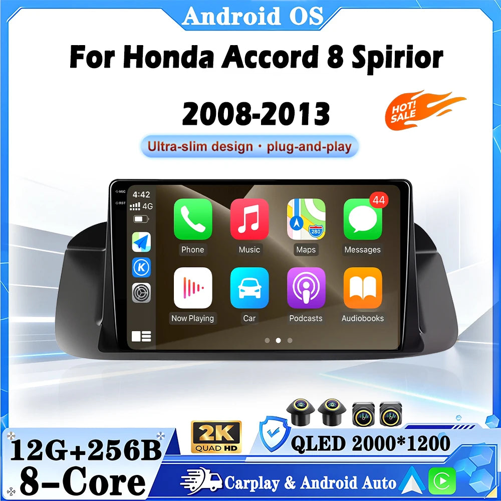 Android Auto Carplay For Honda Accord 8 Spirior 2008-2013 DSP Stereo Car Radio Multimedia