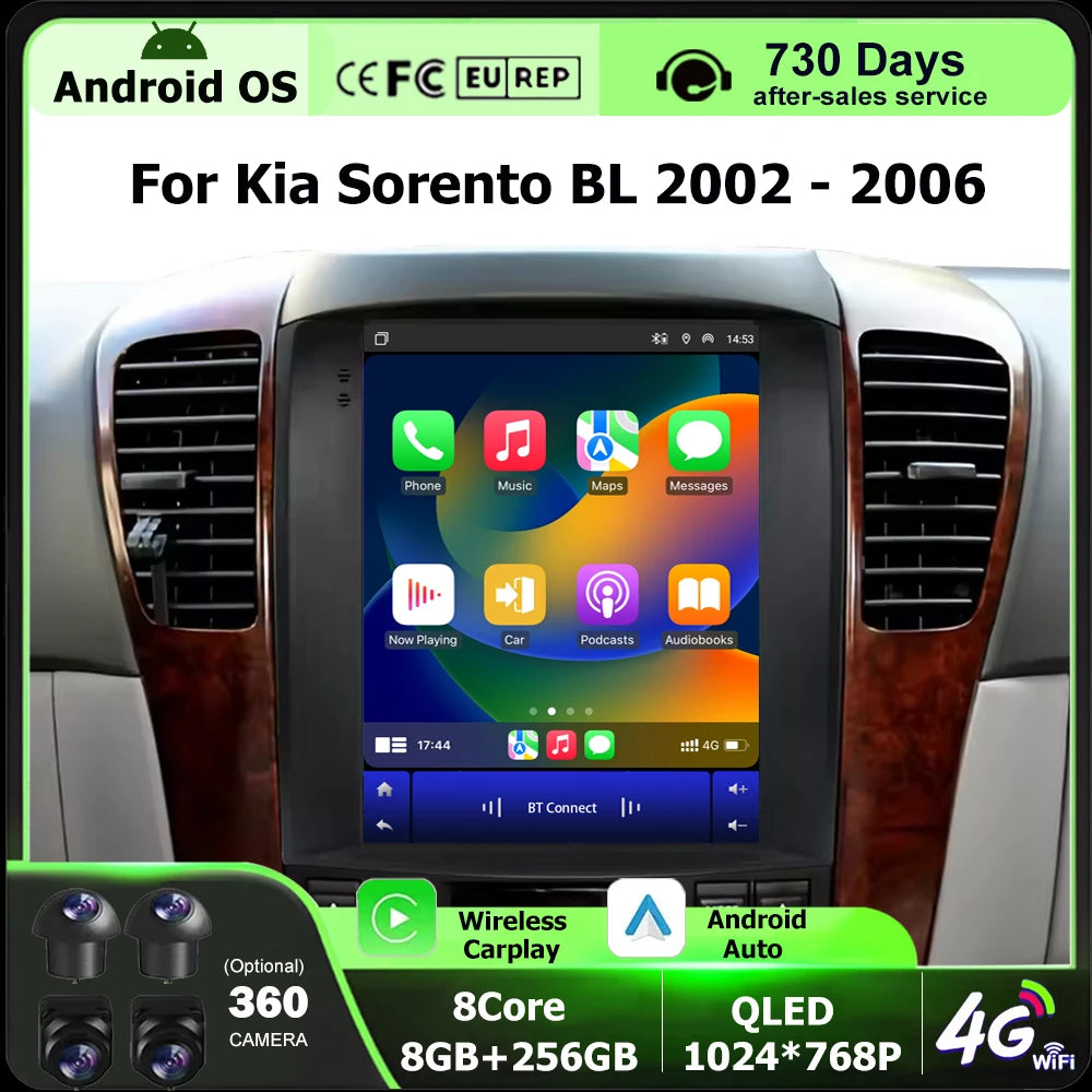 Car Radio Multimedia Video Player GPS Navigation For Kia Sorento BL 2002-2006 Android 16 A