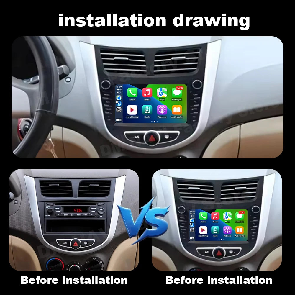 7''Android OS Car Radio for Hyundai Solaris Accent Verna 2010-2016 Multimedia Touch Displa