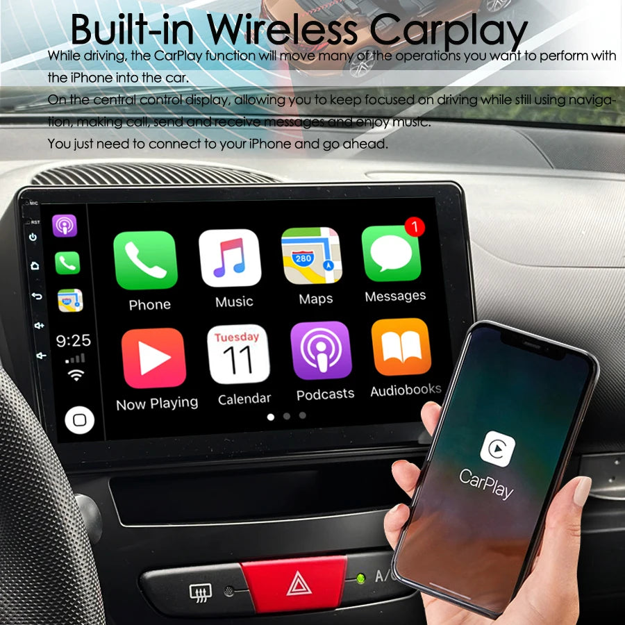 For Toyota Aygo Citroen C1 05-13 AI Voice Android 14 Car Video Player Radio Upgrade Autora