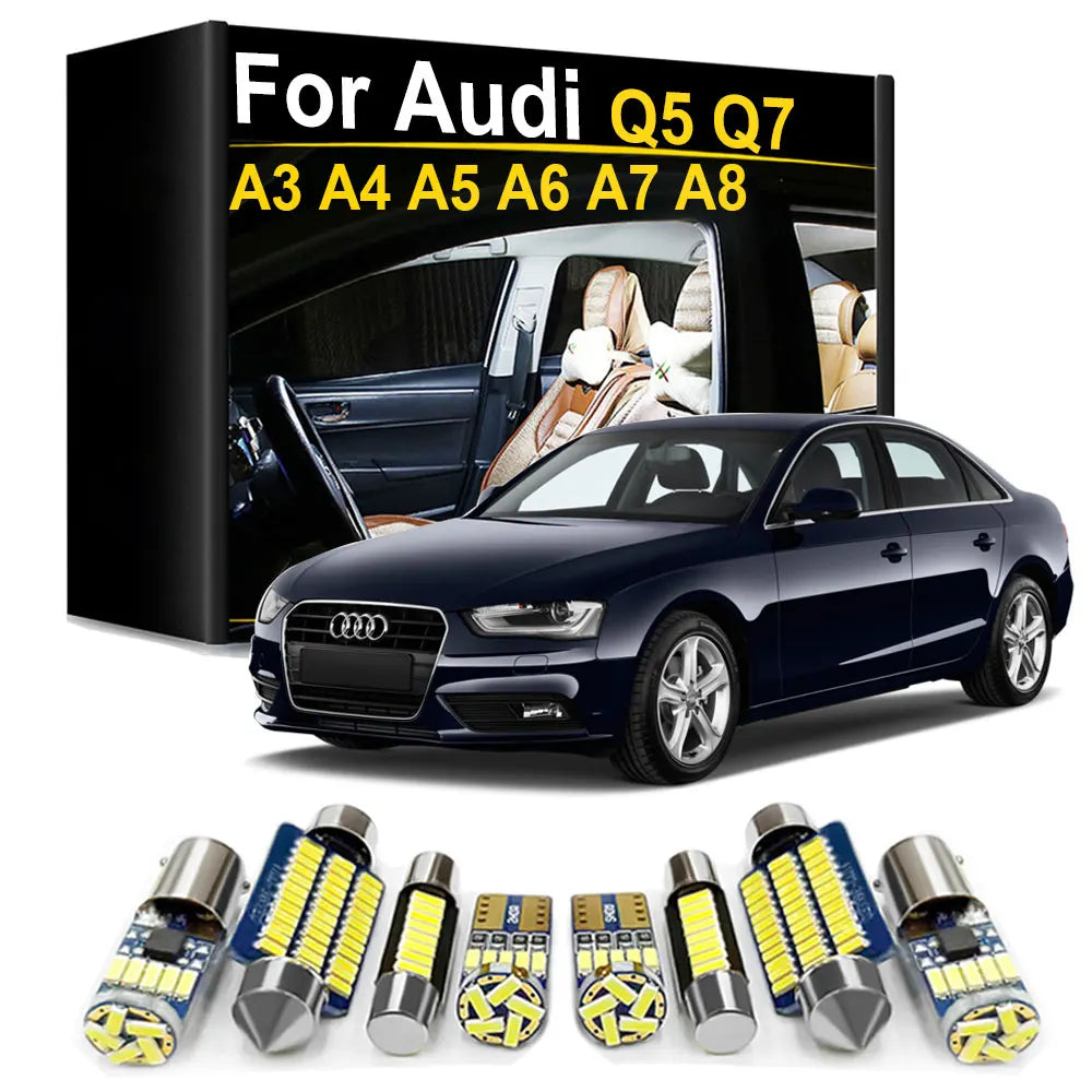 LED Interior Light Kit for Audi A3 S3 8L 8P 8V A4 S4 B5 B6 B7 B8 A5 S5 A6 S6 C5 C6 C7 A7 S7 A8 S8 D3 Q5 SQ5 Q7 4L - C...