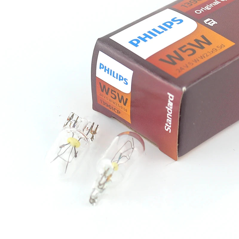 Philips Truck 24V T10 W5W Standard Turn Signal Bulbs Interior Lamp Original Position Stop
