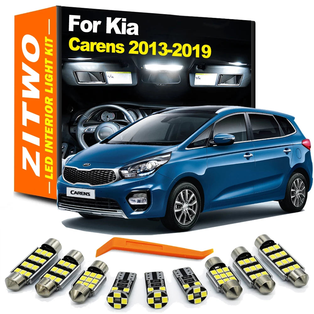 ZITWO 11Pcs Canbus LED Interior Light Kit For Kia Carens 2013 2014 2015 2016 2017 2018 2019 Sun Visor Lamp Luggage Plate Bulb