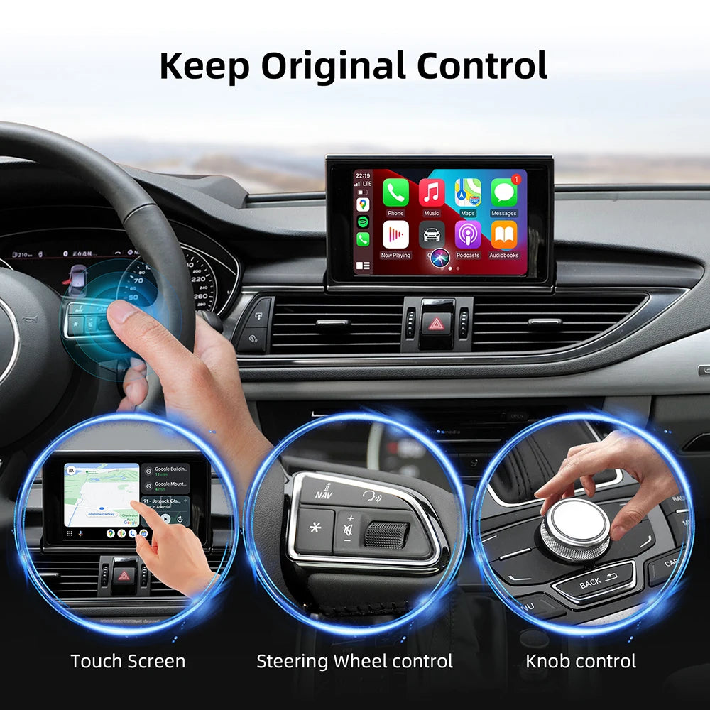 CarPlay Android Auto AI Upgrade BOX for Audi A6/A7 2010-2015, 6.5"/7" Screen, MMI 3G with