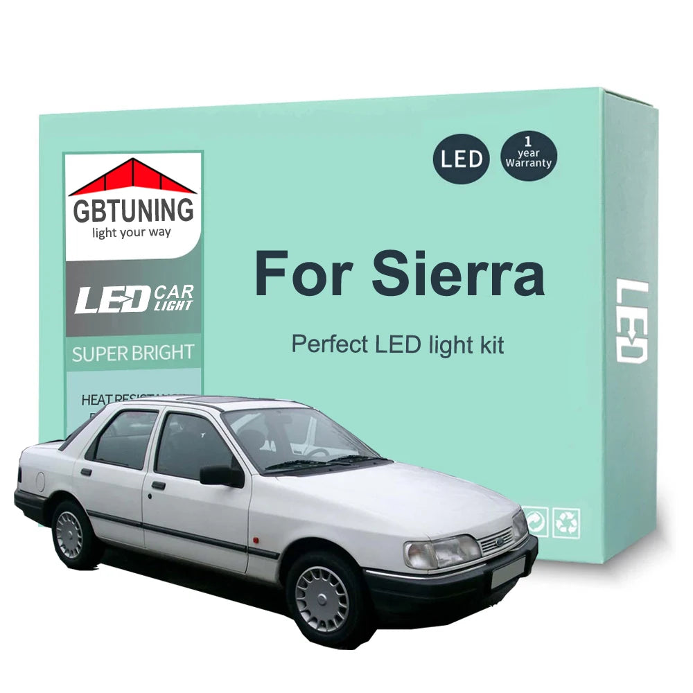 12-Piece LED Interior Light Kit for Ford Sierra - Canbus Error-Free Bulbs | AUTOKITSHOP