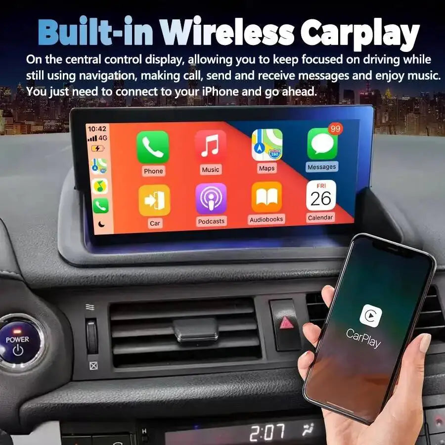 Touch screen GPS Car 10.25" For Lexus CT200 CT200h 2011- 2019 Multimedia Auto 360 Camera A | AUTOKITSHOP