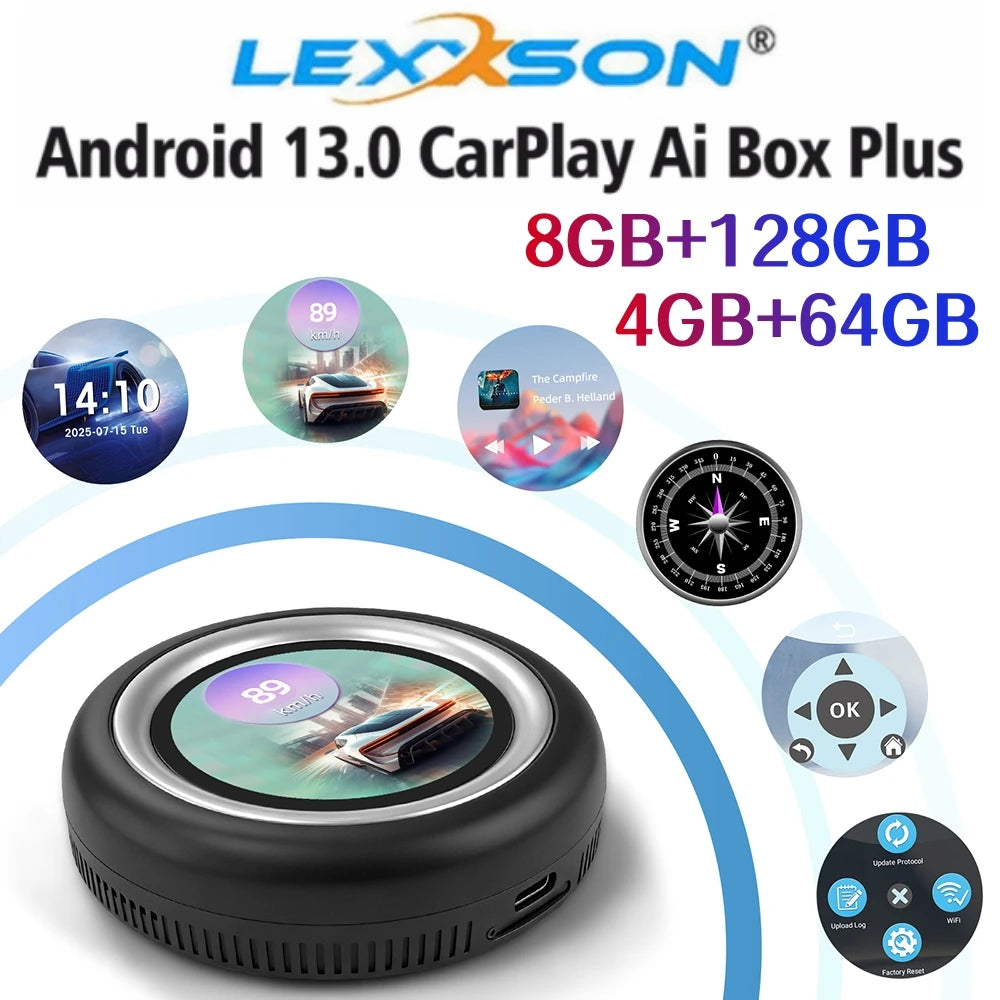 LEXXSON Ai Box Wireless Carplay Android Auto Adapter Android 13 Play Store Netflix Youtube | AUTOKITSHOP