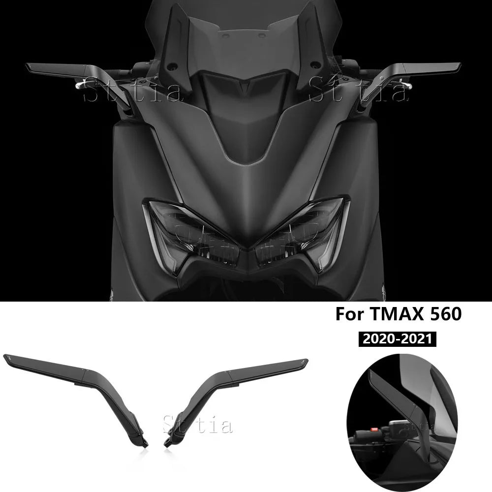 For YAMAHA T-MAX560 T-MAX 560 TMAX560 2020-2021 Motorcycle Rear View Mirrors Adjustable Aluminum - Automotive LED Light
