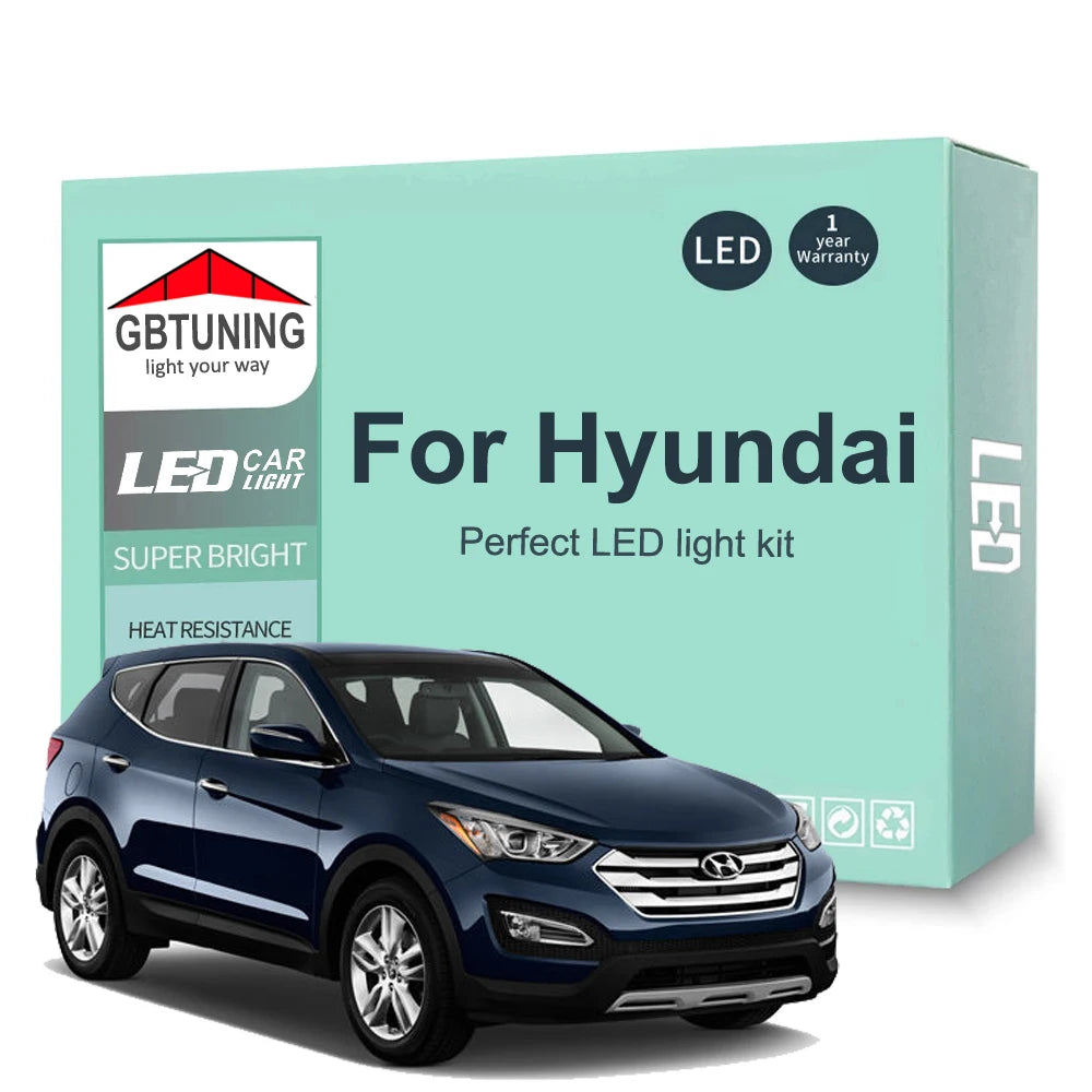 LED Interior Light Kit for Hyundai i10 i20 i30 i40 ix20 ix35 Tucson Santa Fe Santafe Car Reading Trunk Indoor Lamp Ca...