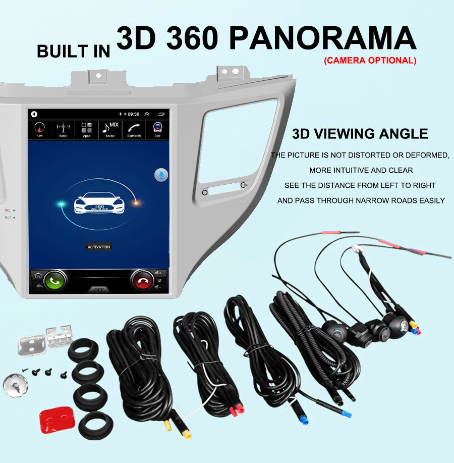9.7inch Car Radio For Hyundai Tucson 2017 2016 Android 14 Vertical Screen Multimedia Video