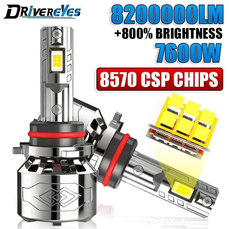 7600W H7 H4 H11 LED Headlights CANBUS 880 H1 H3 H8 H9 9005 HB3 9006 HB4 9012 HIR2 8570 CSP