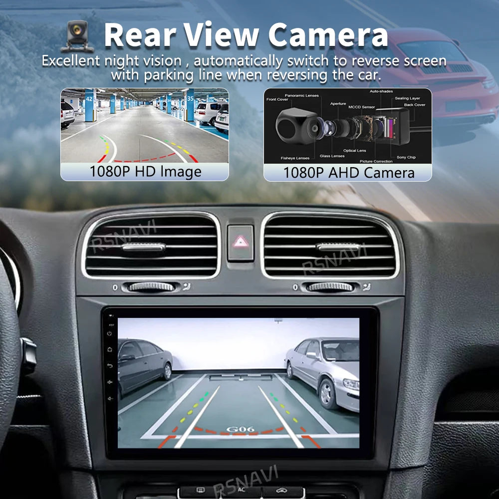 Android 16 For Volkswagen VW Golf 6 MK6 GTI R 2008 - 2012 2K QLED Stereo Car Radio Multime
