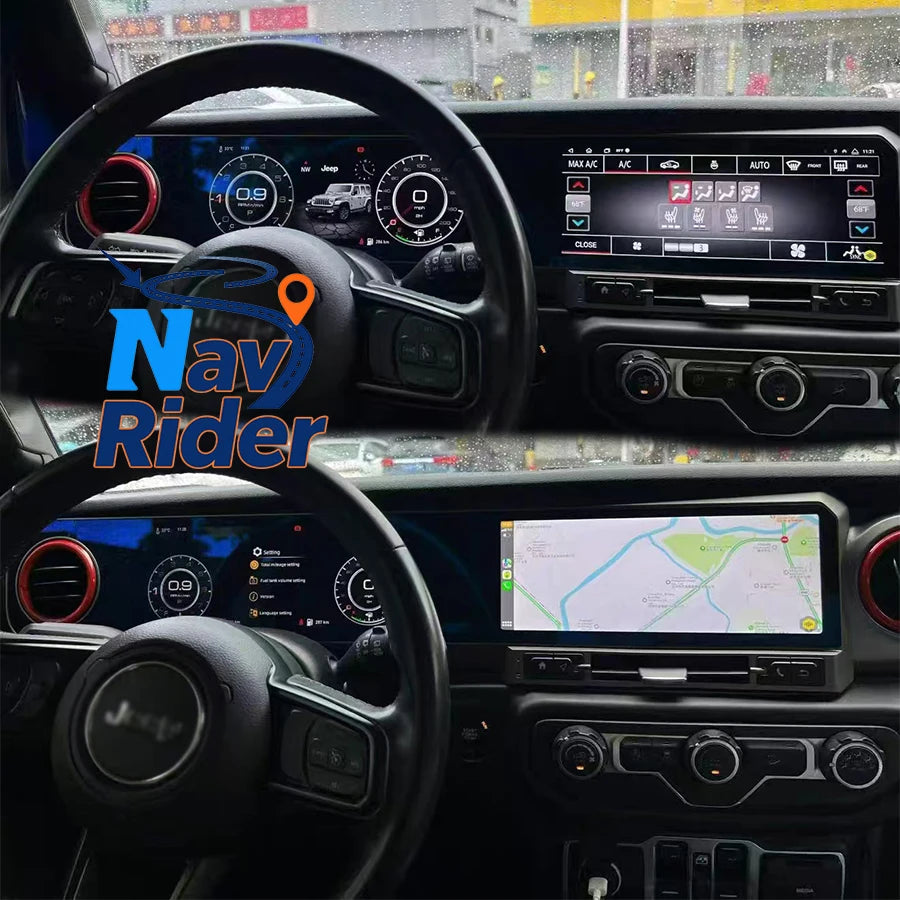 For Jeep Wrangler 2018-2022 LCD Android Video Player Navigation Dual Screen Stereo Auto Ca | AUTOKITSHOP