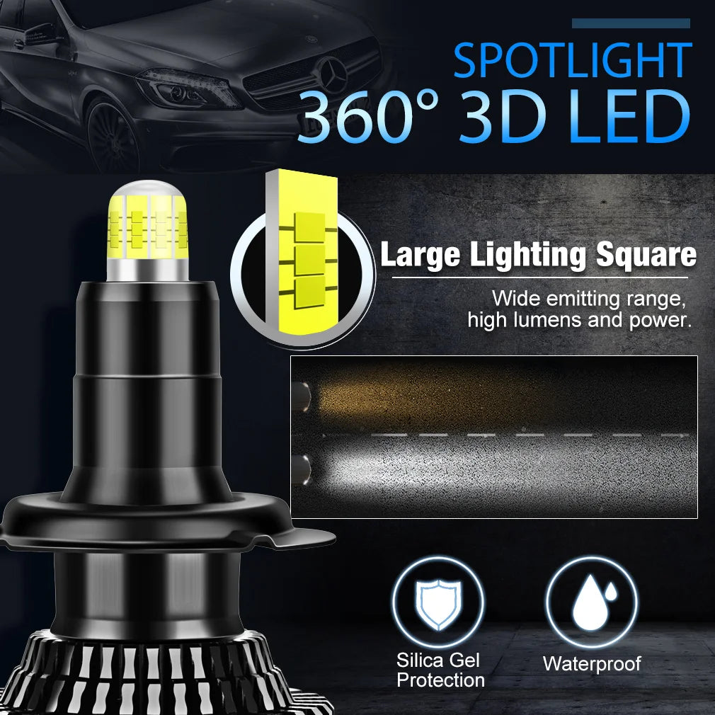 30000LM CSP H7 Led Canbus 9012 H8 H11 H1 H3 LED Bulb 9005 9006 HB3 HB4 9012 HIR2 12V 360 T