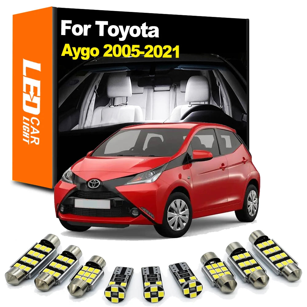 LED Interior Light Kit for Toyota Aygo 2005-2013 - Canbus Dome Map Door Trunk Bulbs | AUTOKITSHOP
