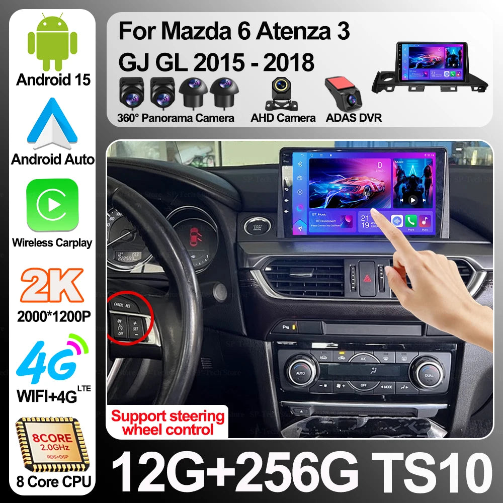 Android 16 For Mazda 6 Atenza 3 Gj Gl 2015-2018 Multimedia Video Player Gps Car Radio Andr | AUTOKITSHOP
