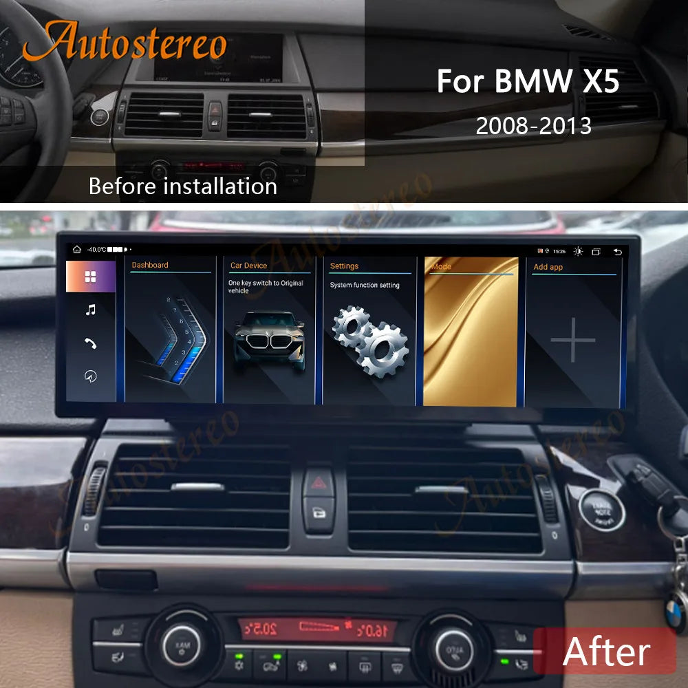 ID8 14.9 Inch Android 14 Carplay For BMW X5 E70 X6 E71 CCC CIC Car Multimedia Player GPS N