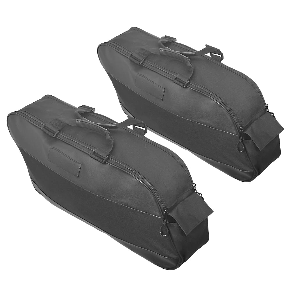 Motorcycle Black Saddle Bag Luggage Rack Liner Saddlebag For Harley Touring Road King Electra St - Automotive LED Light