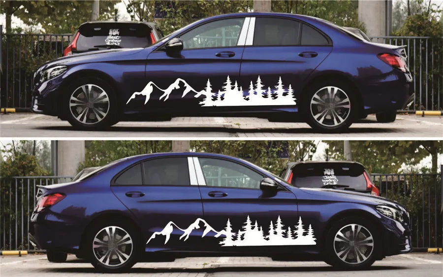 for Mountain Decal Forest Vinyl Custom Nature Graphic Camper RV Trailer Truck Custom Stick