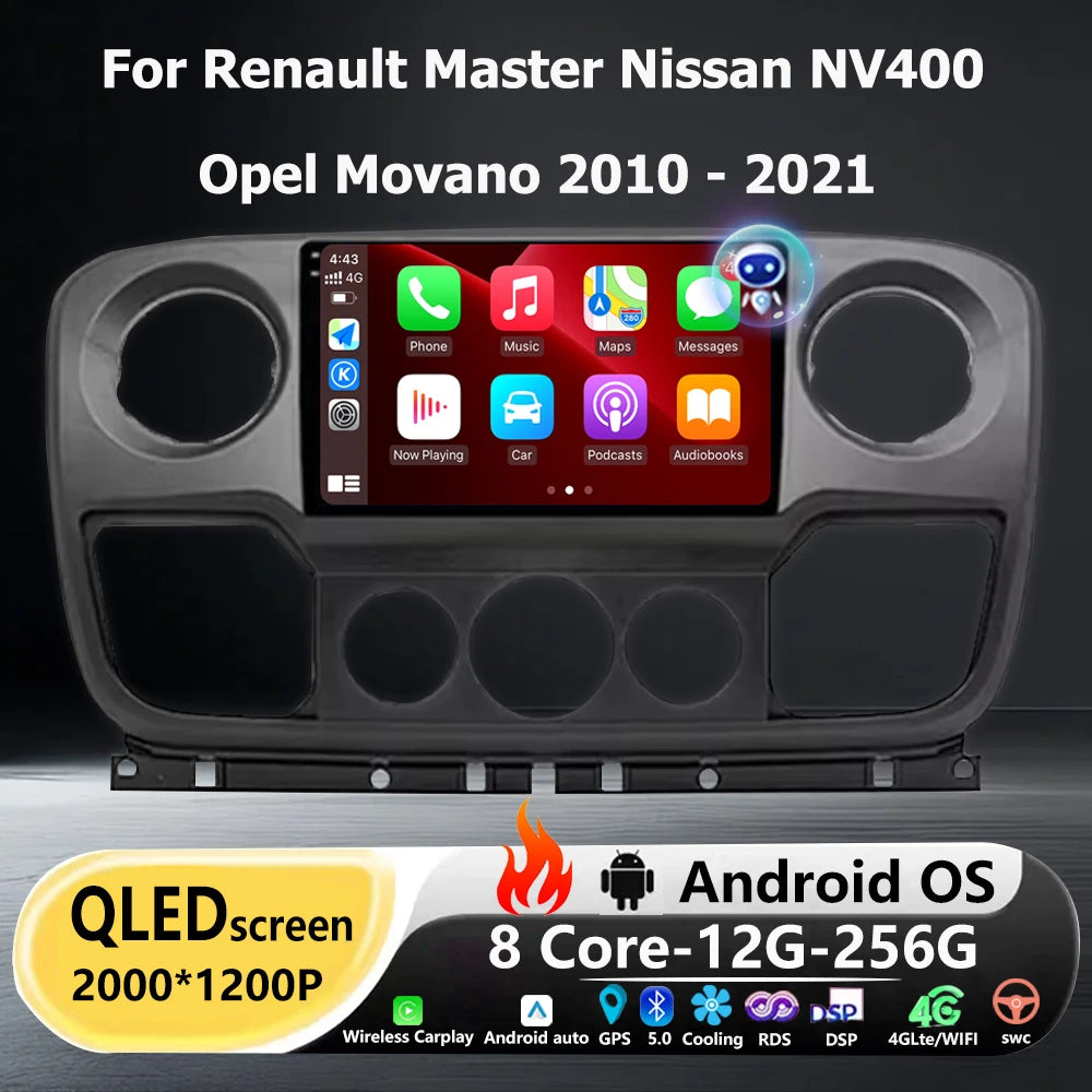 For Renault Master Nissan NV400 Opel Movano 2010-2021 10 Inch Android 16 Car Radio | AUTOKITSHOP