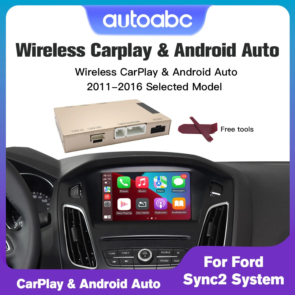 AUTO- Wireless Carplay Android Auto for Ford Sync2 System Explorer Focus Fi.C. C-max Bord