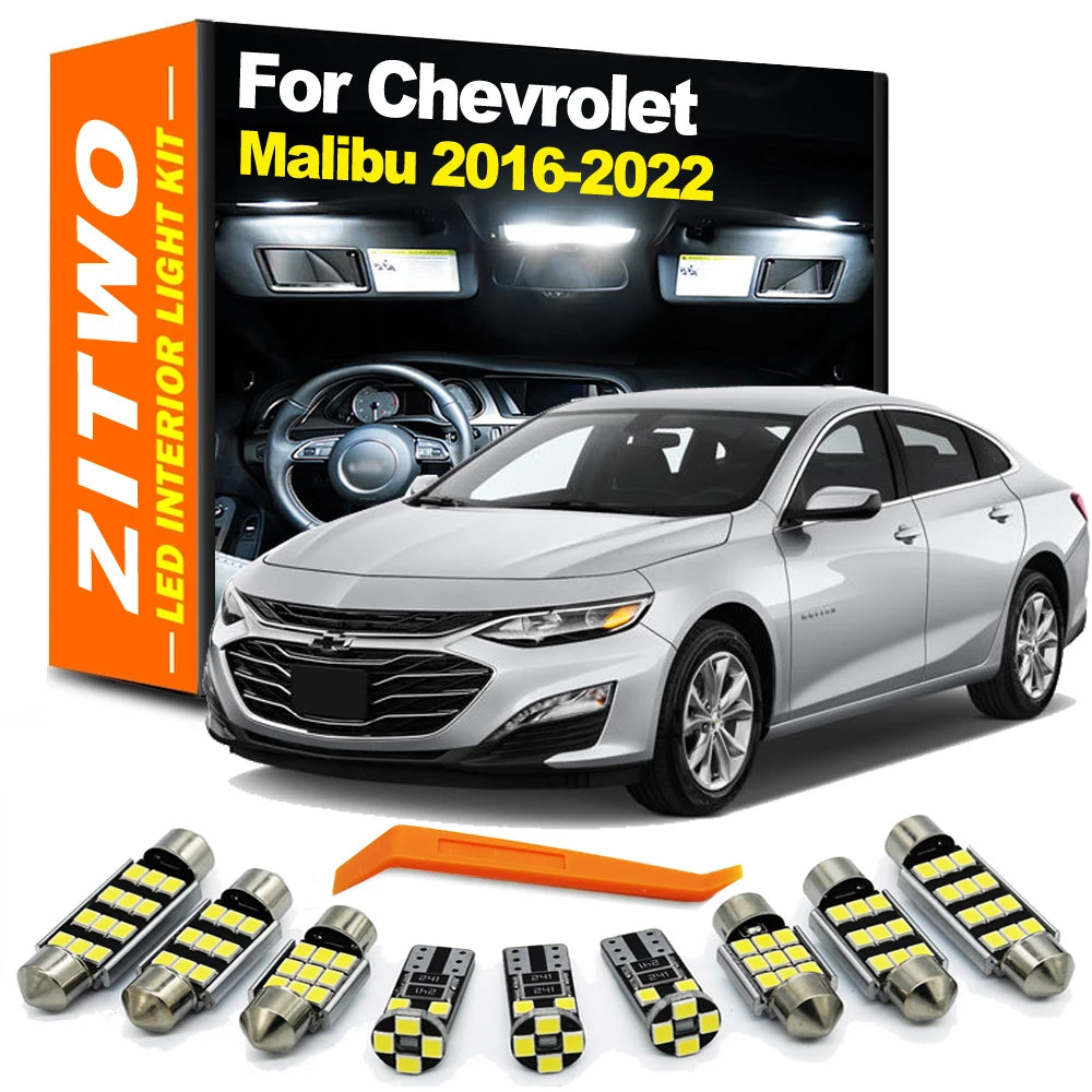ZITWO 11Pcs Canbus For Chevrolet Chevy Malibu 2016 2017 2018 2019 2020 2021 2022 LED Interior Light Trunk License Plate Lamp Kit