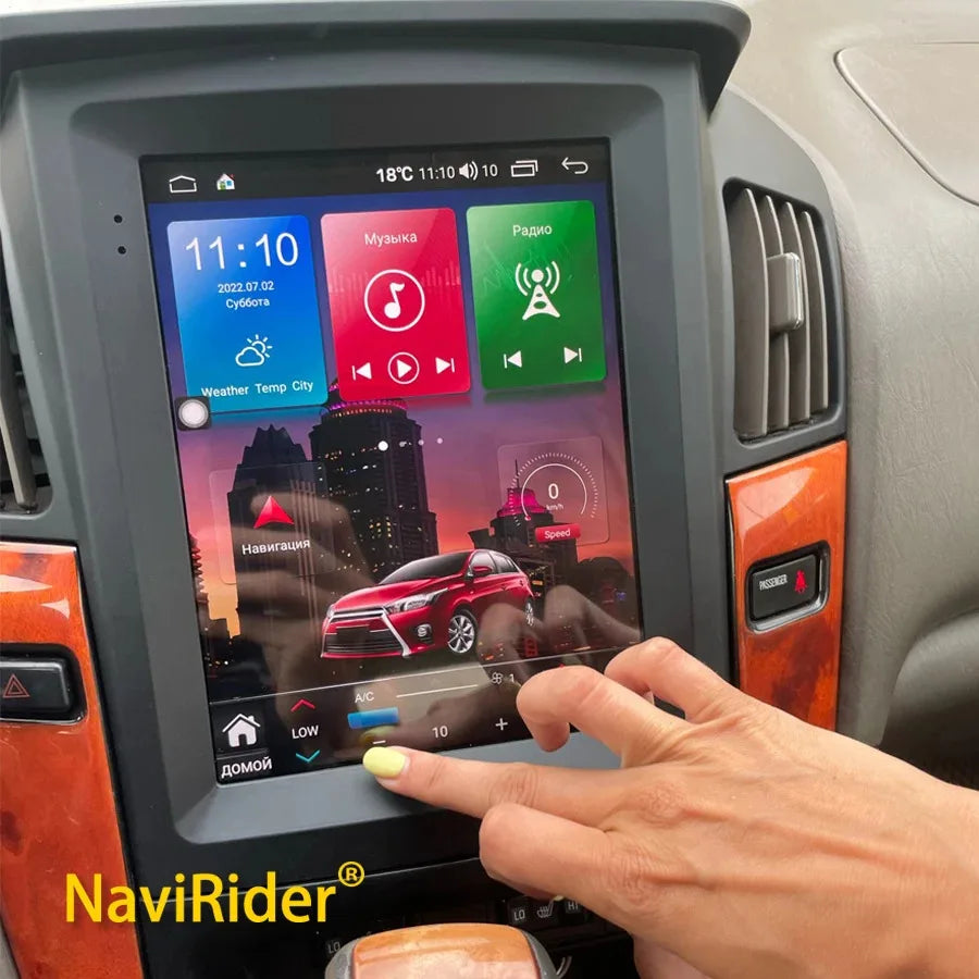 Android 15 Car Radio Carplay Stereo For Lexus RX300 Toyota Harrier 1998-2005 GPS Vertical