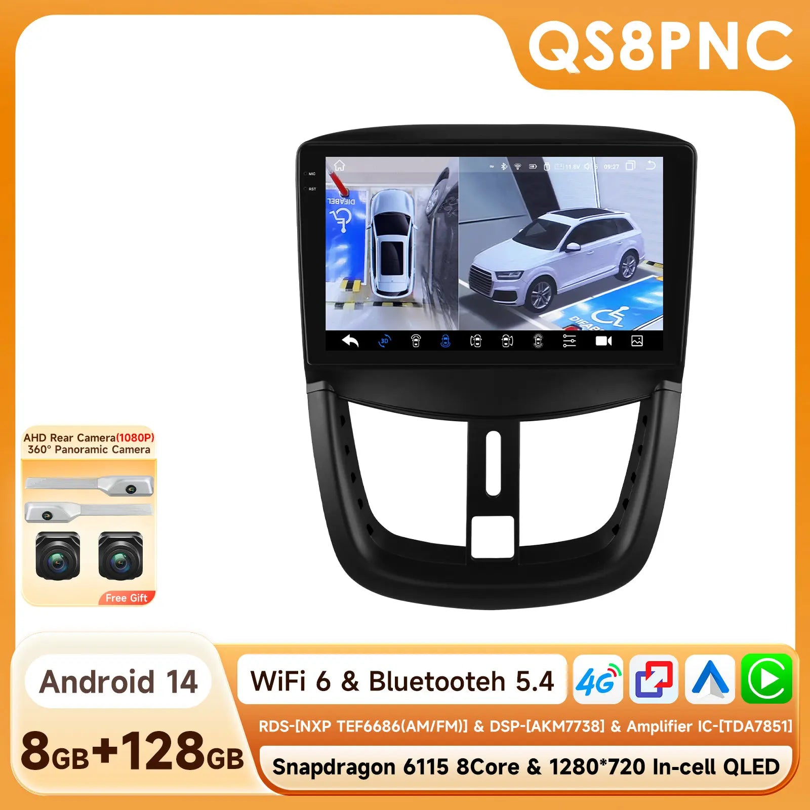 2din Android Autoradio GPS Stereo For PEUGEOT 207 207CC 2006-2015 Multimedia video player