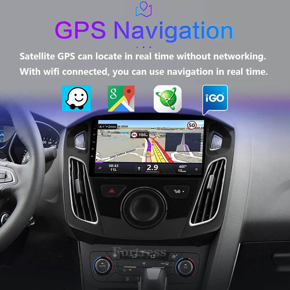 For Ford Focus 3 Mk 3 2011 2012 2013 2014-2019 Android 16 Multimedia Head Unit Carplay Car
